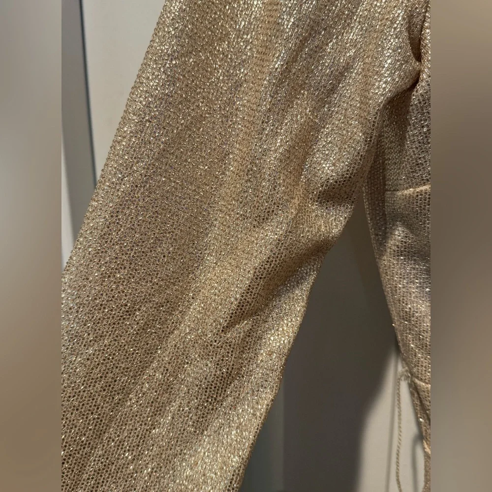 Adrianna Papell Gold Long sleeve dress Size 4 - Picture 11 of 15